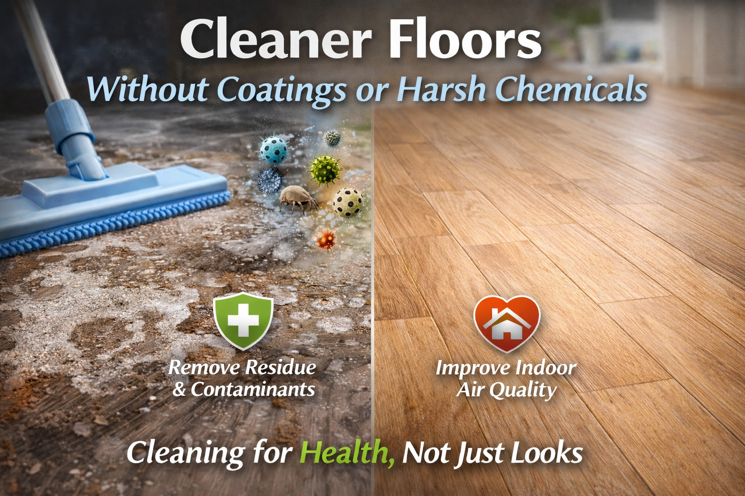 Cleaner Floors Without Coatings or Harsh Chemicals